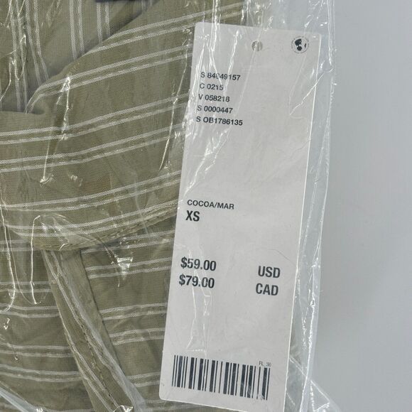 NWT Urban Outfitters Standard Cloth Brody Crinkle Stripe Coco/Mar Men's XS $59 - Picture 5 of 7